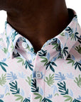 White Floral Collage Halyard SS Dress Shirt