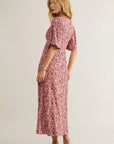 Rose Mauve Mavis Dulce Floral Midi  Dress
