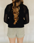 Black Seaside Crochet Sweater