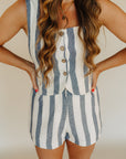 Navy Stripe Braylee Short