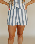 Navy Stripe Braylee Short