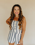 Navy Stripe Braylee Linen Top
