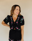 Black Floral Bea Blouse