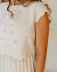 Natural Embroidered Sophie Top