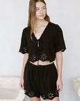 Black Iris Eyelet Shorts