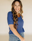 Victorian Blue Athalie Top
