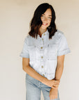 Light Wash Kiko Boxy Button Front Camp Shirt