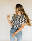 Black & Cream Angela Top