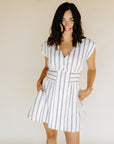 White & Black Stripe Deborah Dress