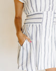 White & Black Stripe Deborah Dress