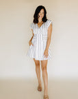 White & Black Stripe Deborah Dress