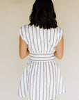 White & Black Stripe Deborah Dress