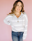 Grey White Brighton Top