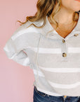 Grey White Brighton Top