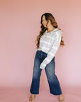 Grey White Brighton Top