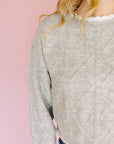 Grey & White Stasia Sweater