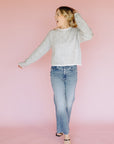 Grey & White Stasia Sweater