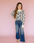 Black Flower Ella Sweater