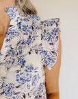 Blue Floral Millie Blouse Top