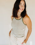 Fern Striped Scoop Tank - ZT253288