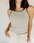 Fern Striped Scoop Tank - ZT253288