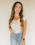 Natural Kendra Crochet Top
