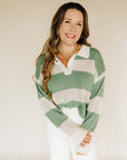 Beige Green Declan Sweater Top