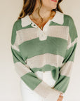 Beige Green Declan Sweater Top