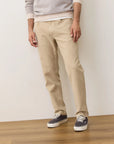 Khaki 5 Pocket Stretch Terry Pant - Slim Straight