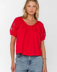 Saucy Red Flora Blouse