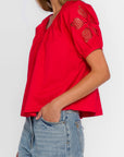 Saucy Red Flora Blouse