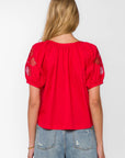 Saucy Red Flora Blouse