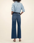 Inexhaustible Meg Wide Leg Raw Hem Denim