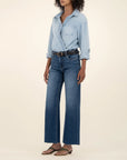 Inexhaustible Meg Wide Leg Raw Hem Denim