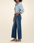 Inexhaustible Meg Wide Leg Raw Hem Denim