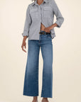 Toughness Meg Wide Leg Raw Hem Denim