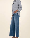 Toughness Meg Wide Leg Raw Hem Denim