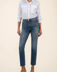 Explore Rachael Mom Raw Hem Denim