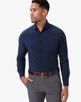Navy Solid Leeward ls Dress Shirt