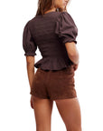 French Chocolate Maxey Knit Top