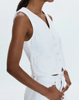 White Vero Cropped Vest