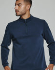 Navy Quarter Zip Modal Sweater