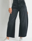 Washed Black Barrel Jean