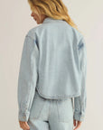 Faded Indigo All Day Cropped Denim  Jacket