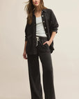 Black All Day Knit Denim Jacket Vintage