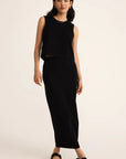 True Black Gail Midi Skirt