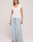 White Anywhere Scoop Tee
