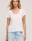White Anywhere Scoop Tee