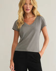 Graphite Grey Modern V-Neck Tee