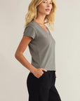 Graphite Grey Modern V-Neck Tee